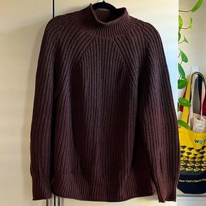 J. Crew relaxed rollneck sweater chestnut brown SZ Medium